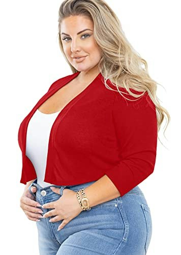 AusLook Plus Size 3/4 Sleeve Bolero Shrug: $19.99 AusLook Plus Size 3/4 Sleeve Bolero Shrug: $19.99