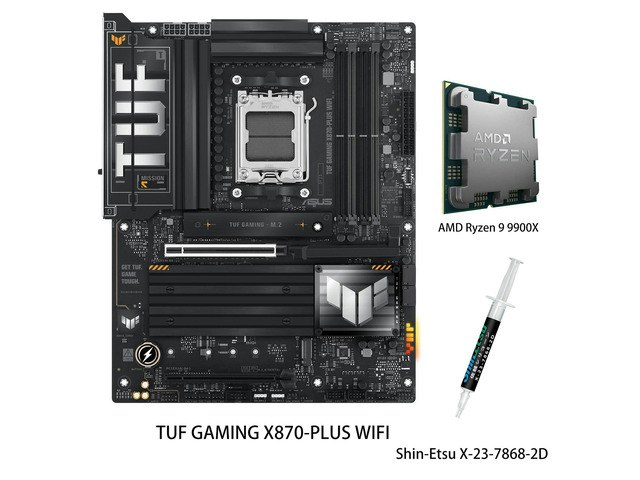 ASUS TUF Gaming X870-PLUS WiFi Motherboard and AMD Ryzen 9 9900X CPU Combo: $1,099.99