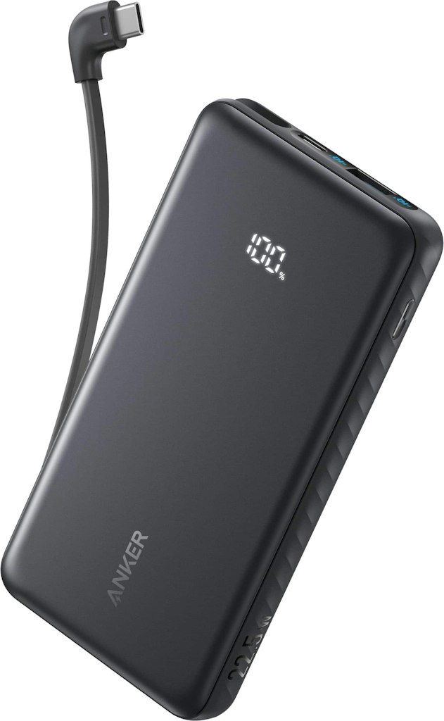 Anker 10,000mAh 22.5W Power Bank with Built-in USB-C Cable: $29.99