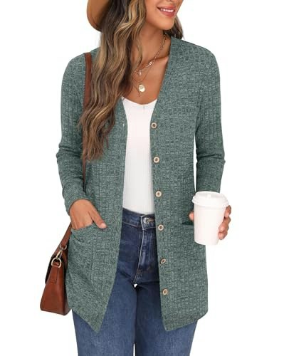 Grecerelle Women's Ribbed Knit Button-Down Cardigan: $25.49 Grecerelle Women's Ribbed Knit Button-Down Cardigan: $25.49