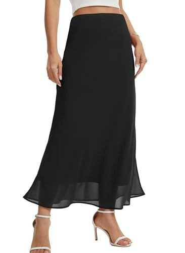 Viishow Women's High-Waisted Chiffon Maxi Skirt: $16.99 Viishow Women's High-Waisted Chiffon Maxi Skirt: $16.99