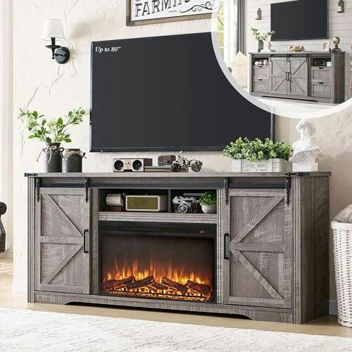 Farmhouse 70-Inch Fireplace TV Stand: $390.99 Farmhouse 70-Inch Fireplace TV Stand: $390.99