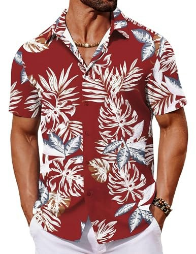 Coofandy Men's Short Sleeve Hawaiian Button-Up Shirt: $14.98 Coofandy Men's Short Sleeve Hawaiian Button-Up Shirt: $14.98