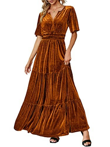 Amegoya Women's Velvet V-Neck Maxi Dress: $49.98 Amegoya Women's Velvet V-Neck Maxi Dress: $49.98