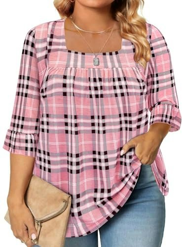 Siddhe Women's Plus Size Square Neck Ruffle Sleeve Tunic Top: $19.99 Siddhe Women's Plus Size Square Neck Ruffle Sleeve Tunic Top: $19.99
