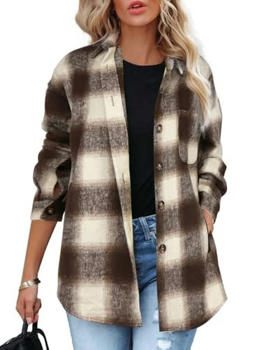 Beaully Women's Plaid Button-Down Shacket: $25.41 Beaully Women's Plaid Button-Down Shacket: $25.41