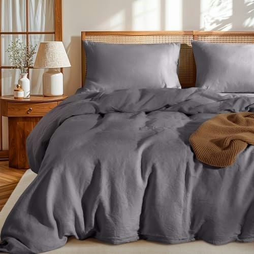 Lbro2m Full Linen Duvet Cover 3-Piece Set: $50.98 Lbro2m Full Linen Duvet Cover 3-Piece Set: $50.98