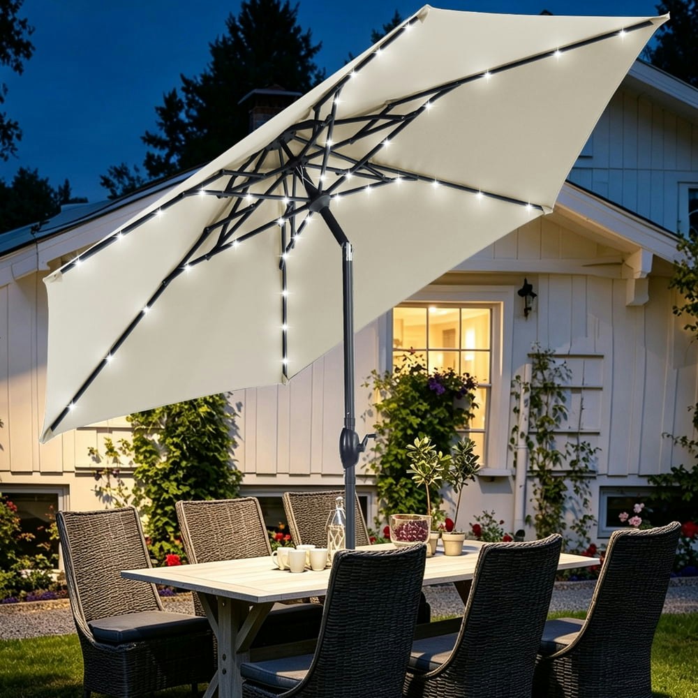 Autlaycil 10-Foot Solar-Powered Patio Umbrella: $81.15 Autlaycil 10-Foot Solar-Powered Patio Umbrella: $81.15