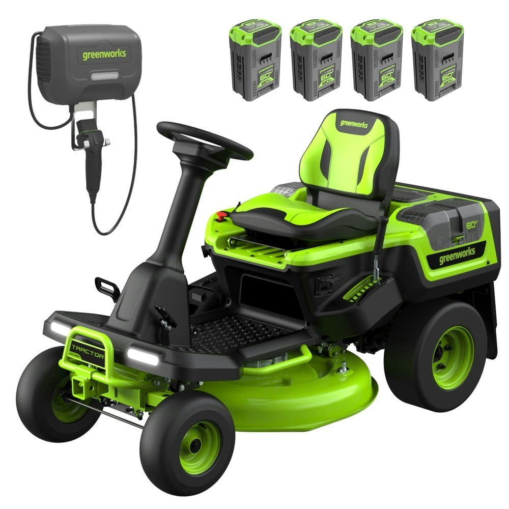 Greenworks 60V 30-inch CrossoverT Riding Lawn Tractor with 4 Batteries and 600-Watt Charger: $3,997 Greenworks 60V 30-inch CrossoverT Riding Lawn Tractor with 4 Batteries and 600-Watt Charger: $3,997