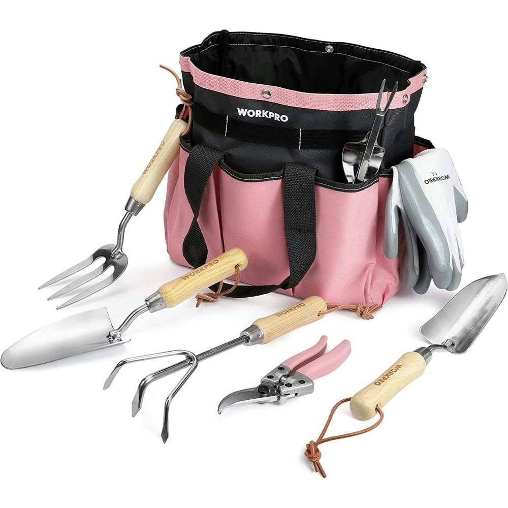 Workpro 8-Piece Garden Tool Set with Tote and Gloves: $29.99