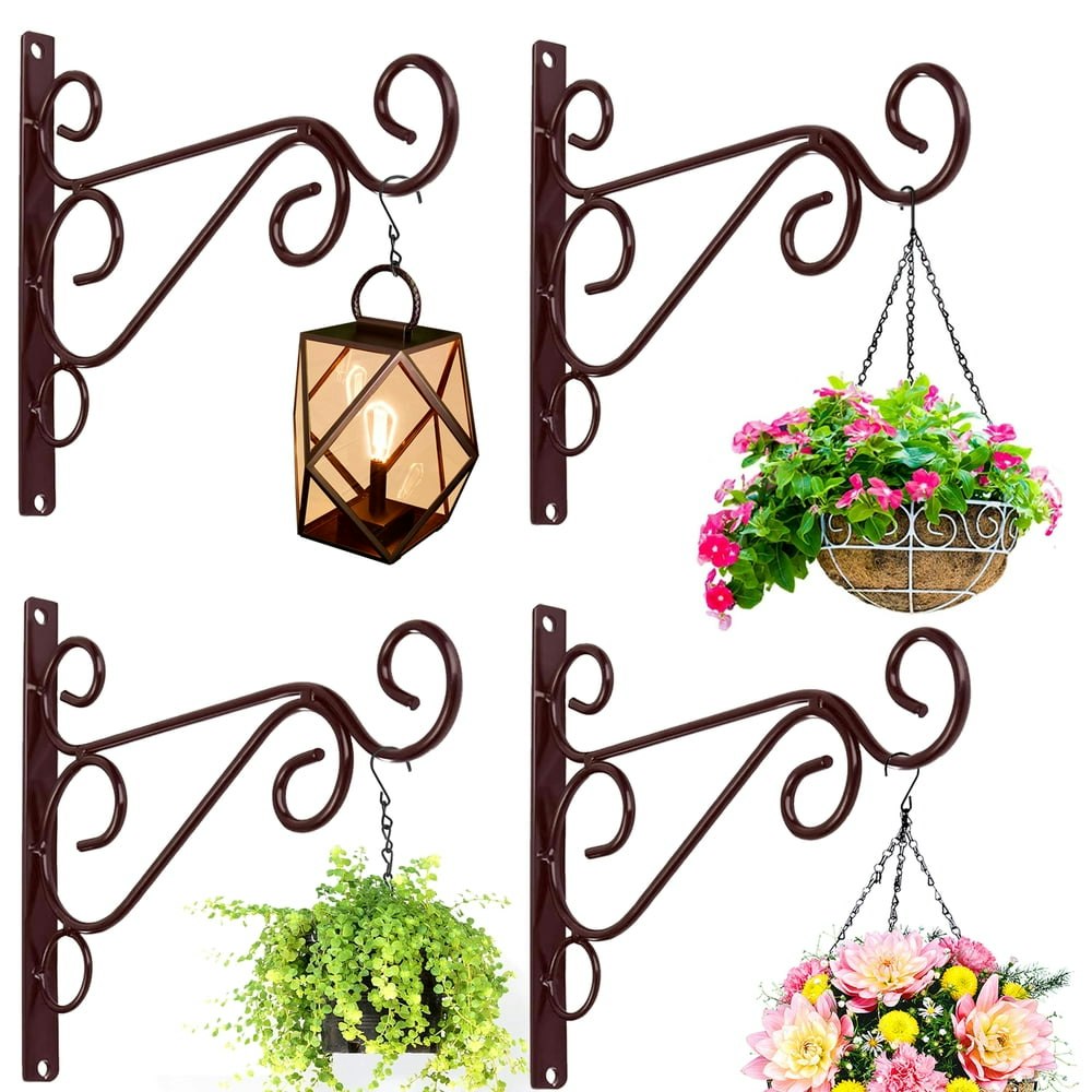 Weogot Rustic Iron Plant Hanger Baskets 4-Pack: $17.20