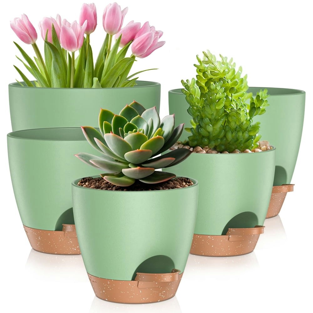 Self-Watering Plastic Plant Pots 5-Pack: $16.99 Self-Watering Plastic Plant Pots 5-Pack: $16.99