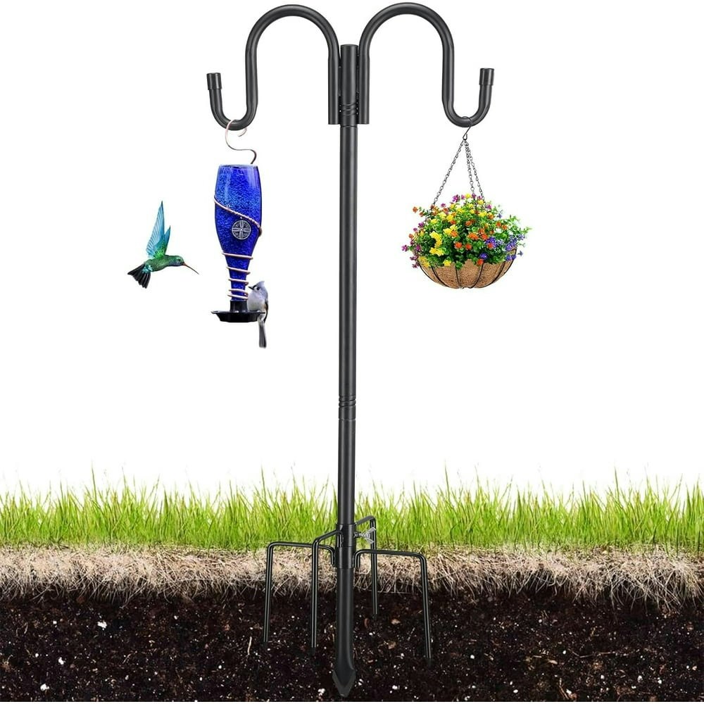 Lcokey 94-inch Double Shepherd's Hook Bird Feeder Pole: $18.89 Lcokey 94-inch Double Shepherd's Hook Bird Feeder Pole: $18.89