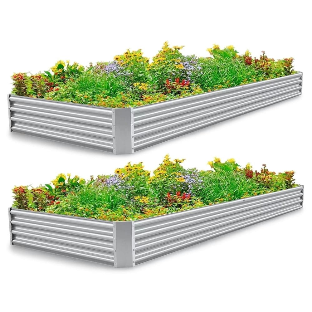 Asotewt 84" x 36" x 11" Square Raised Garden Bed 2-Pack: $54.98