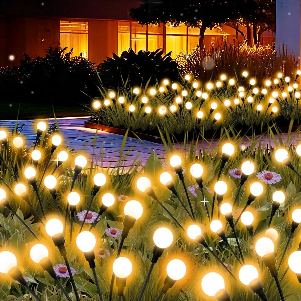 TopZoo 64-LED Solar Firefly Garden Stake Lights 8-Pack: $23.55