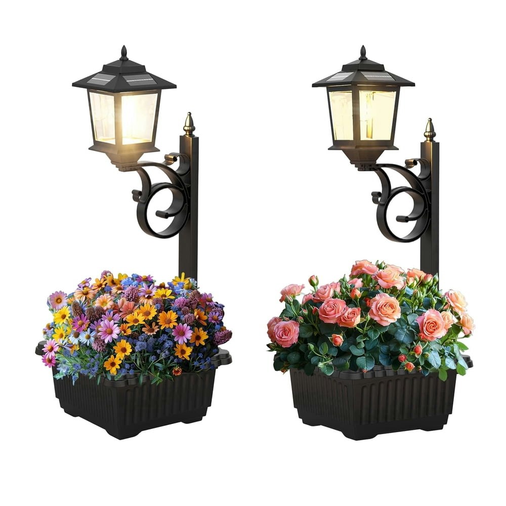 Solar Lamp Post Light with Planter 2-Pack: $42.99 Solar Lamp Post Light with Planter 2-Pack: $42.99