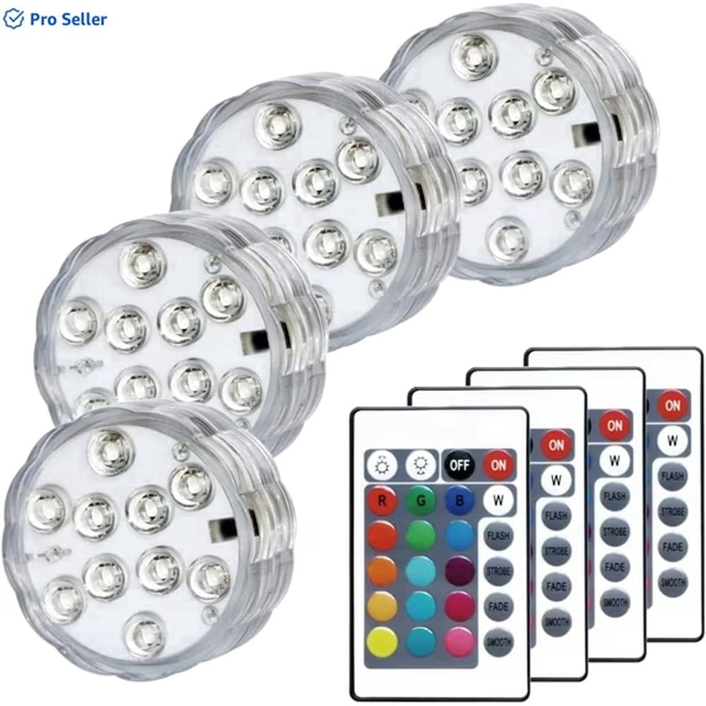 Toopower Submersible LED Pool Lights 4-Pack: $18.04 Toopower Submersible LED Pool Lights 4-Pack: $18.04