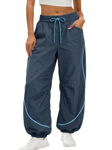 Aoysky Women's Parachute Track Pants: $28.48