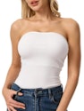 Ranzzran Women's Ribbed Strapless Bandeau Top for $6 + free shipping w/ Prime
