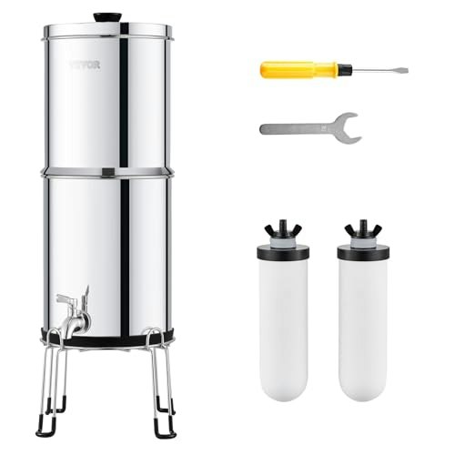 Vevor 2.25-Gallon Stainless Steel Gravity-Fed Water Filter System: $80.99 Vevor 2.25-Gallon Stainless Steel Gravity-Fed Water Filter System: $80.99