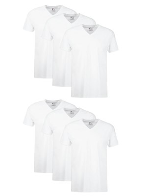 Hanes Men's V-Neck Cotton Undershirt 6-Pack for $14 + free shipping w/ Prime