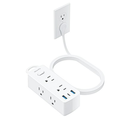 Flat Plug 6-Outlet Power Strip w/ 5-Foot Extension Cord for $10 + free shipping w/ Prime