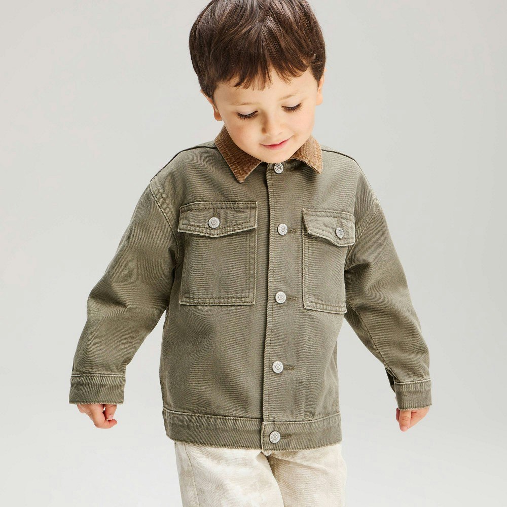 Cat & Jack Toddler Boys' Contrast Collar Denim Jacket: $22