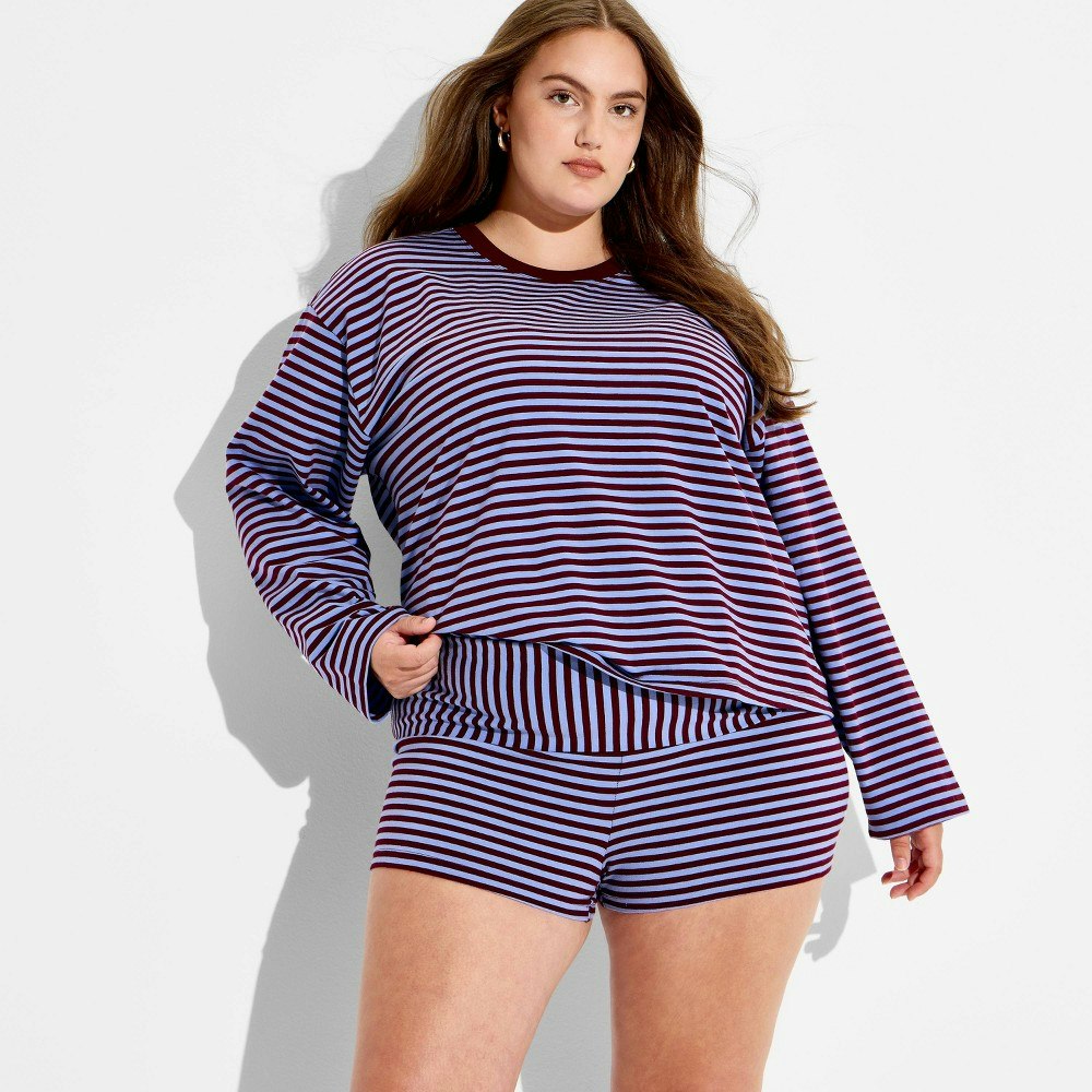 Wild Fable Women's Oversized Striped Long Sleeve T-Shirt: $20 Wild Fable Women's Oversized Striped Long Sleeve T-Shirt: $20