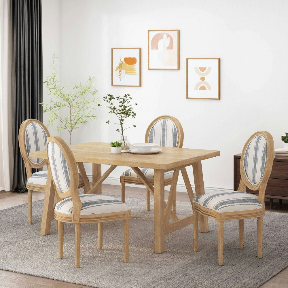 Christopher Knight Home Phinnaeus French Country Fabric Dining Chairs 4-Pack: $496.79