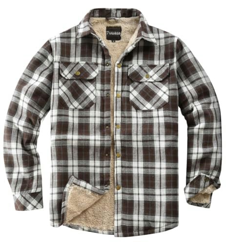 Puwasa Men's Sherpa-Lined Flannel Shirt Jacket: $31.44 Puwasa Men's Sherpa-Lined Flannel Shirt Jacket: $31.44