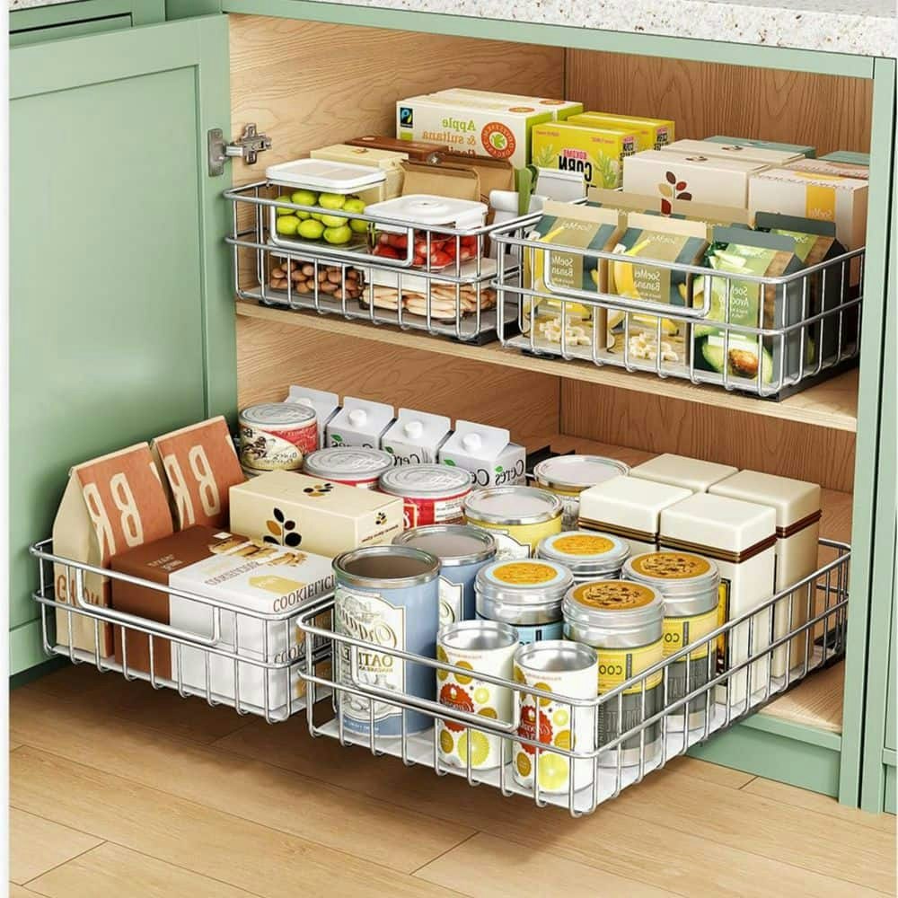Stainless Steel Pull-Out Cabinet Organizer 2-Pack: $211.28