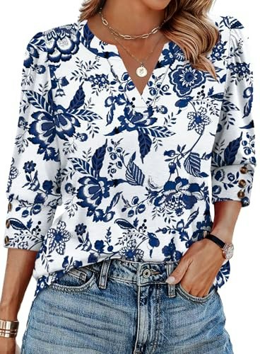 Women's Floral 3/4 Sleeve Boho Blouse: $9.98 Women's Floral 3/4 Sleeve Boho Blouse: $9.98