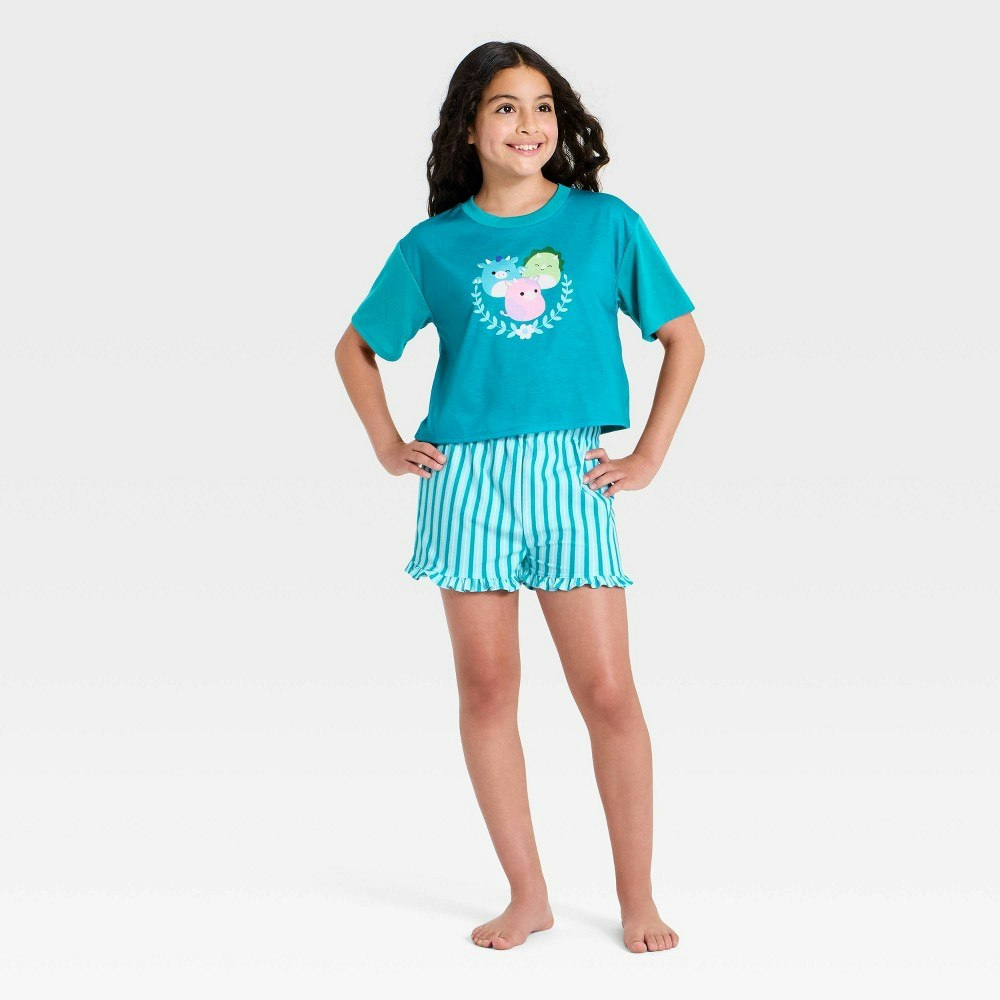 Girls' 2-Piece Squishmallow T-Shirt and Shorts Pajama Set: $14 Girls' 2-Piece Squishmallow T-Shirt and Shorts Pajama Set: $14