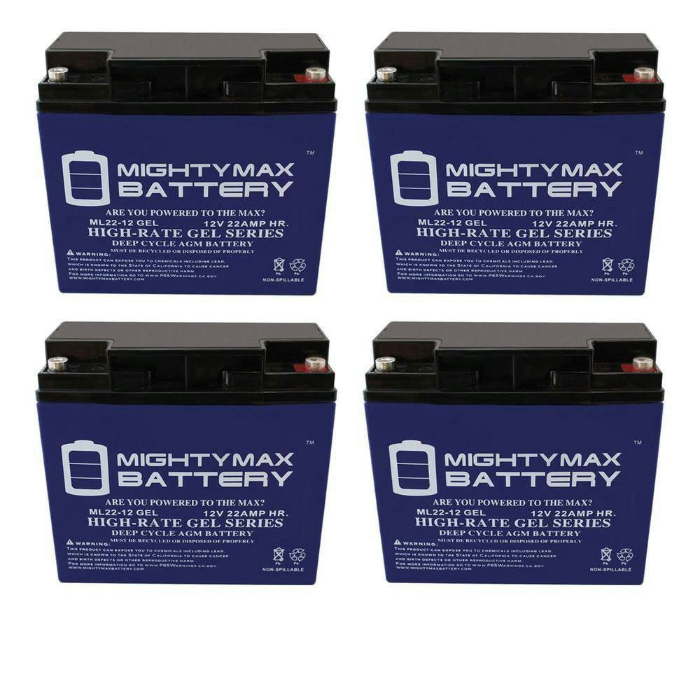 12-Volt 22AH GEL Battery Replacement 4-Pack: $219.99 12-Volt 22AH GEL Battery Replacement 4-Pack: $219.99