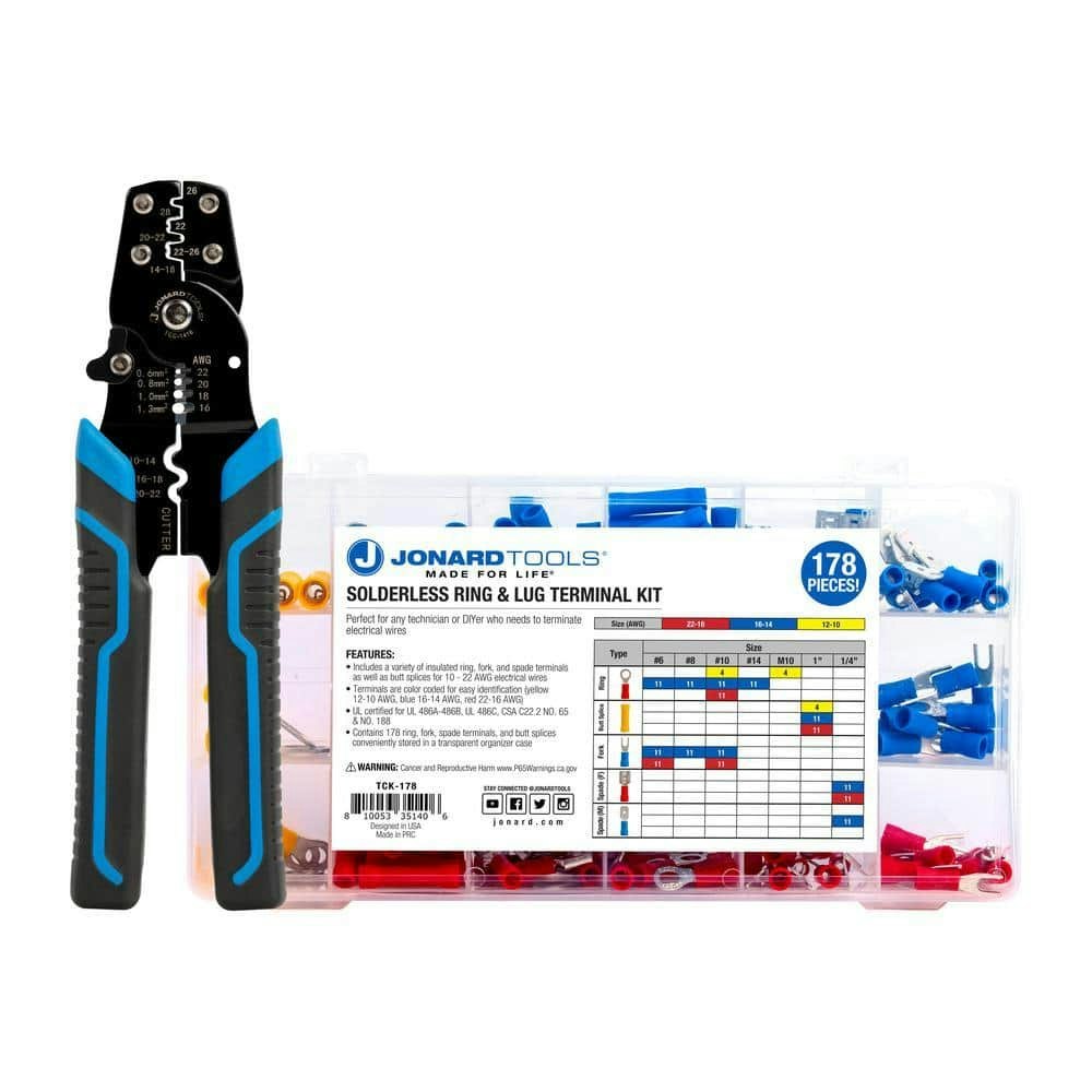 178-Piece Solderless Terminal Kit with Crimp Tool: $54.53 178-Piece Solderless Terminal Kit with Crimp Tool: $54.53