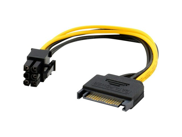 15-pin SATA to 6-pin PCIe Adapter Cable: $5.96