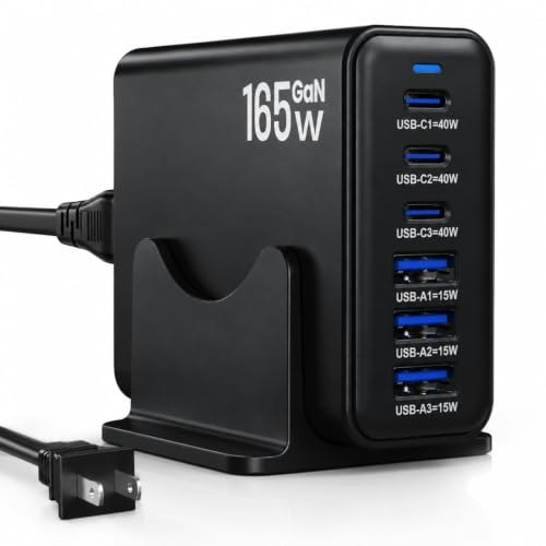 Pravish 165W 6-Port GaN Charging Station: $23.79
