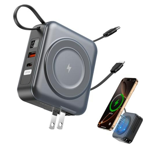 10,000mAh 6-in-1 Magnetic Wireless Power Bank: $27.89