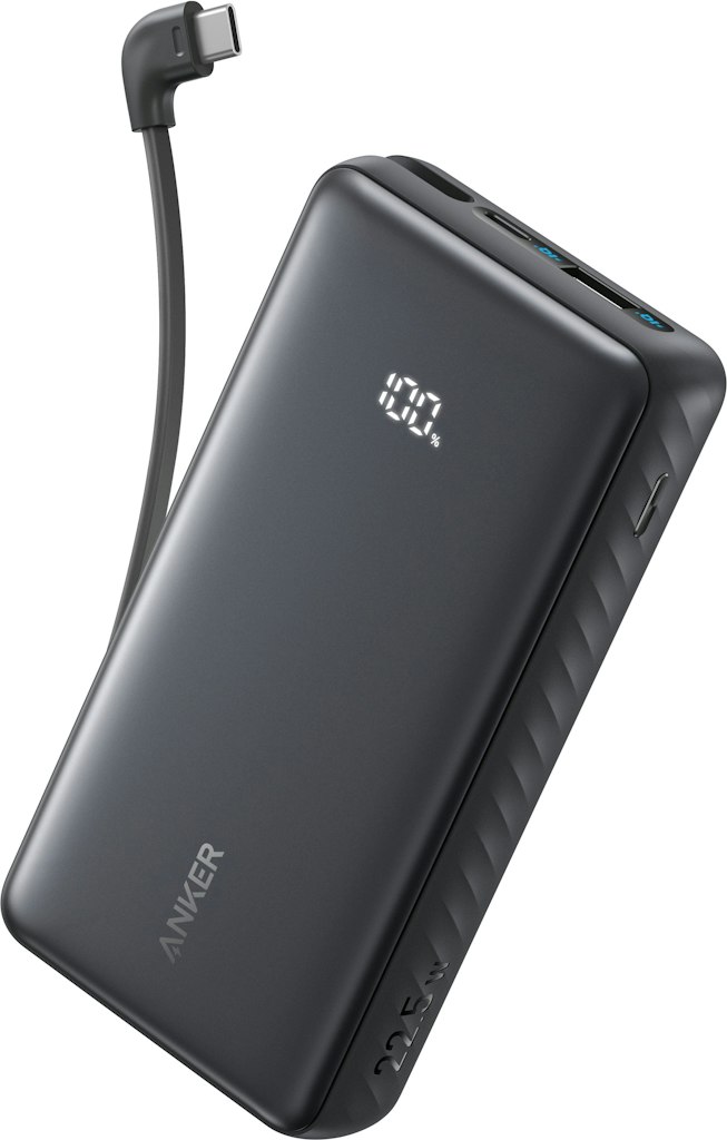 Anker Zolo 20,000mAh 22.5W Power Bank with Built-In USB-C Cable: $39.99
