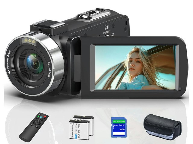 8K 64MP 18X Digital Vlogging Camcorder w/ 32GB SD Card: $179.99 8K 64MP 18X Digital Vlogging Camcorder w/ 32GB SD Card: $179.99
