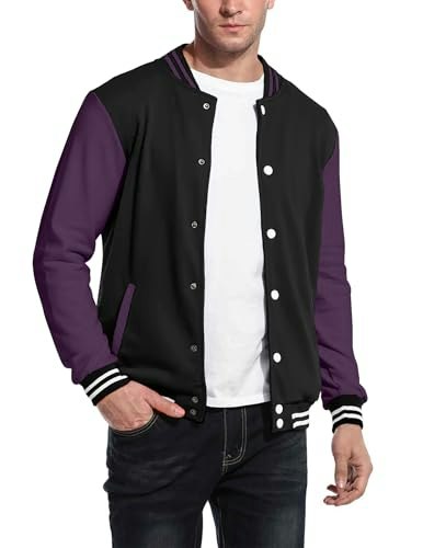 Coofandy Men's Slim Fit Varsity Baseball Bomber Jacket: $27.19 Coofandy Men's Slim Fit Varsity Baseball Bomber Jacket: $27.19