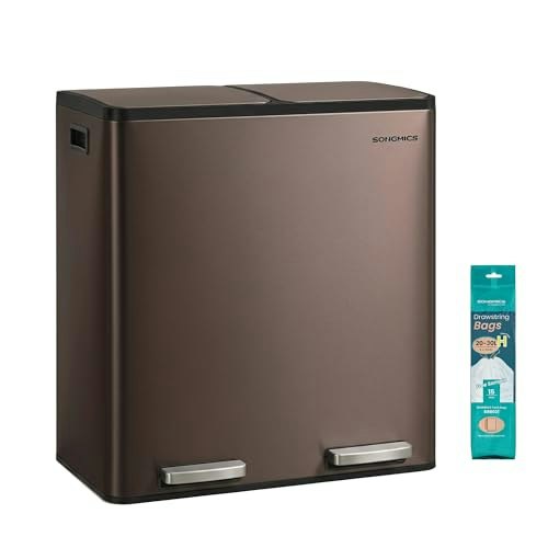 Songmics 16-Gallon Double Compartment Trash Can: $89.98