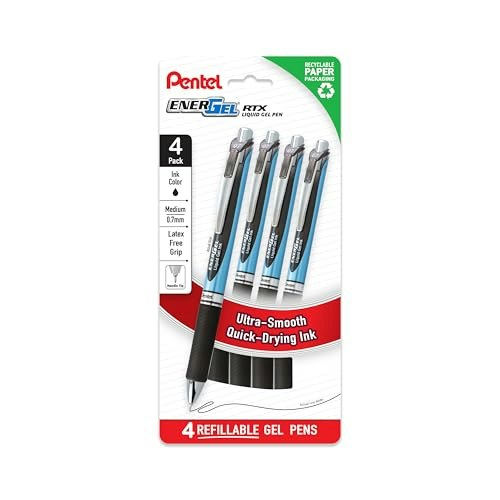 Pentel EnerGel RTX 0.7mm Gel Pen 4-Pack: $12.44