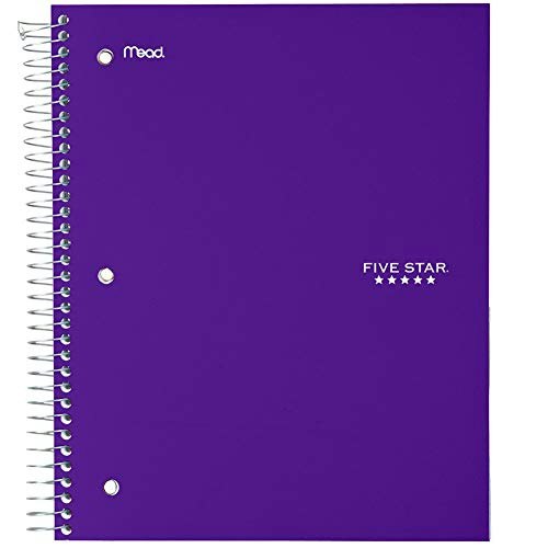 Five Star 5-Subject Wide Ruled Spiral Notebook: $6.05 Five Star 5-Subject Wide Ruled Spiral Notebook: $6.05