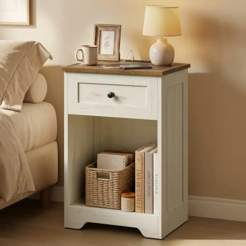 Vasagle Nightstand with Charging Station: $39.59 Vasagle Nightstand with Charging Station: $39.59