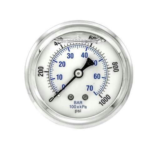 PIC Gauges 2.5-inch 1,000-PSI Glycerin Filled Industrial Pressure Gauge: $16.04