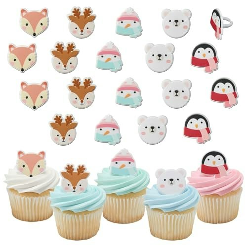DecoPac Winter Friends Cupcake Rings 24-Pack: $8.30