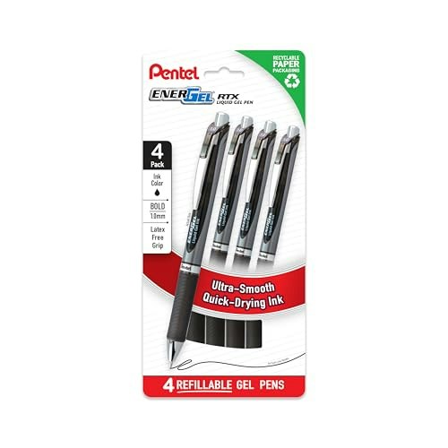 Pentel EnerGel RTX 1.0mm Liquid Gel Pens 4-Pack: $11.16 Pentel EnerGel RTX 1.0mm Liquid Gel Pens 4-Pack: $11.16