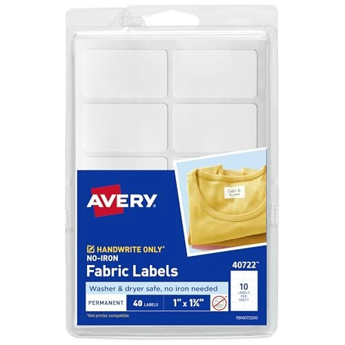 Avery No-Iron Fabric Labels 40-Pack: $9.98