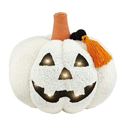 Mud Pie Light Up Sherpa Jack-o-Lantern Pillow: $17.89